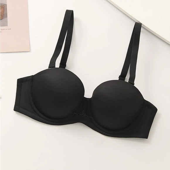 𝅺wingslove Full Figure Strapless Underwire Multi-way Contour Bra Black 44C - Picture 3 of 9